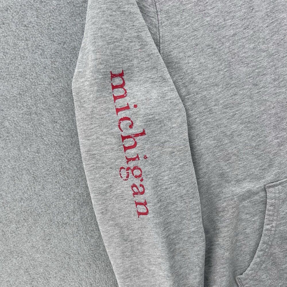Vineyard Vines MICHIGAN Gray Full Zip-Up Mens Hooded Sweatshirt Size Large - Picture 2 of 9